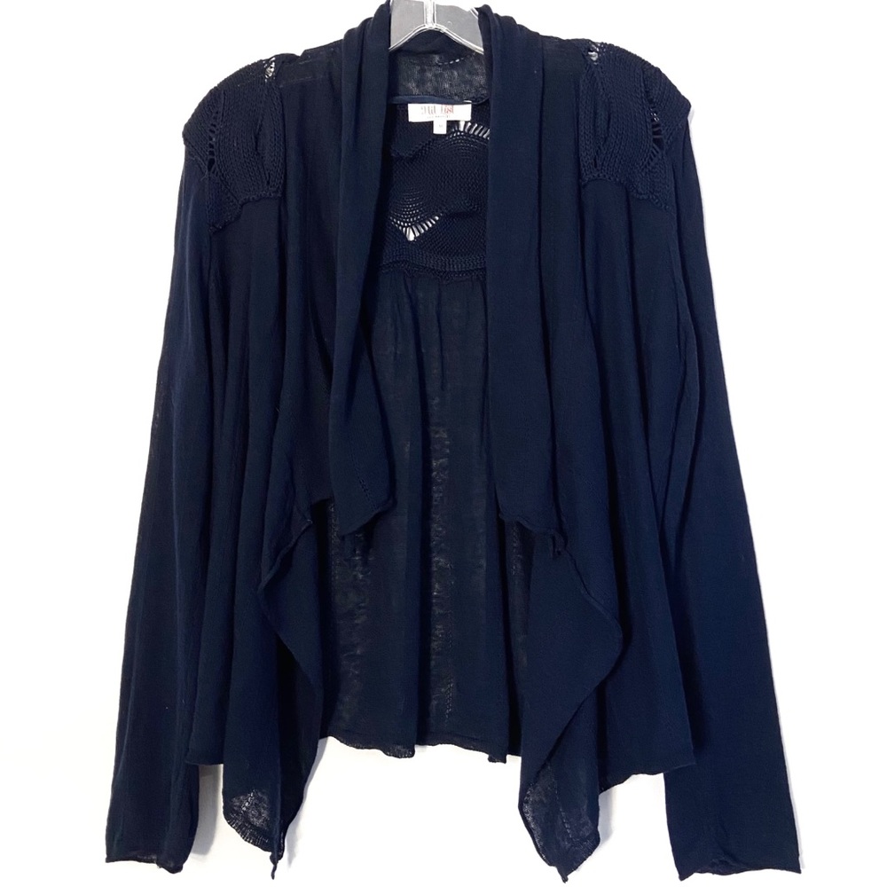 Hit List LA Navy Blue Light Weight Linen Cardigan